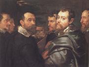 Peter Paul Rubens Peter Paul and Pbilip Rubeens with their Friends or Mantuan Friendsship Portrait (mk01) oil on canvas